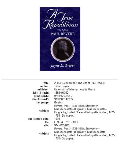 A true Republican: the life of Paul Revere