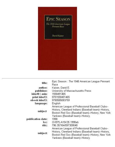 Epic season: the 1948 American League pennant race