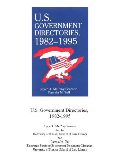 United States government directories, 1982-1995