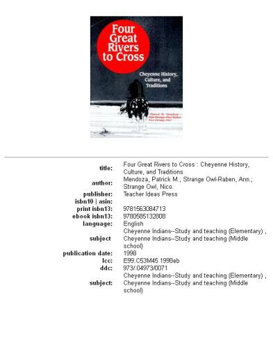 Four great rivers to cross: Cheyenne history, culture, and traditions