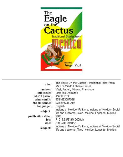 The eagle on the cactus: traditional stories from Mexico