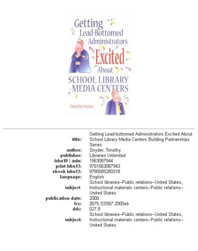 Getting lead-bottomed administrators excited about school library media centers