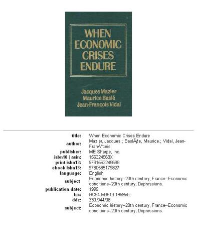 When economic crises endure