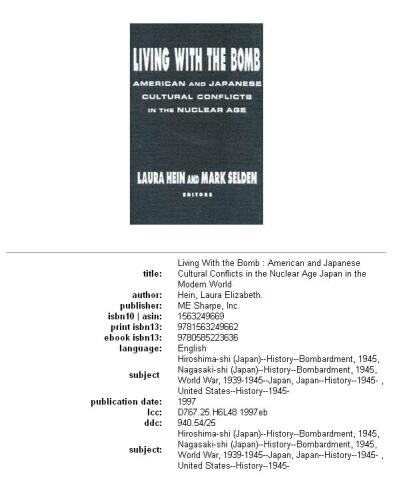 Living with the bomb: American and Japanese cultural conflicts in the Nuclear Age