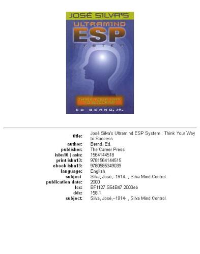 José Silva's ultramind ESP system: think your way to success
