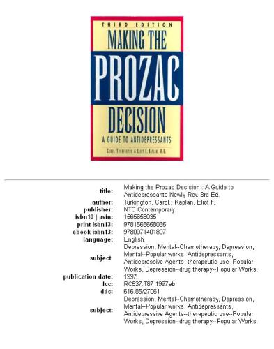 Making the Prozac decision: a guide to antidepressants