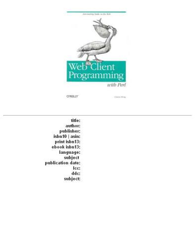Web client programming with Perl