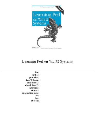 Learning Perl on Win32 systems