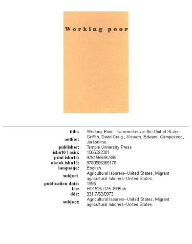 Working poor: farmworkers in the United States