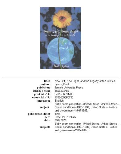 New Left, new right, and the legacy of the Sixties