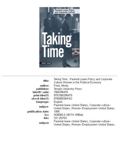 Taking time: parental leave policy and corporate culture