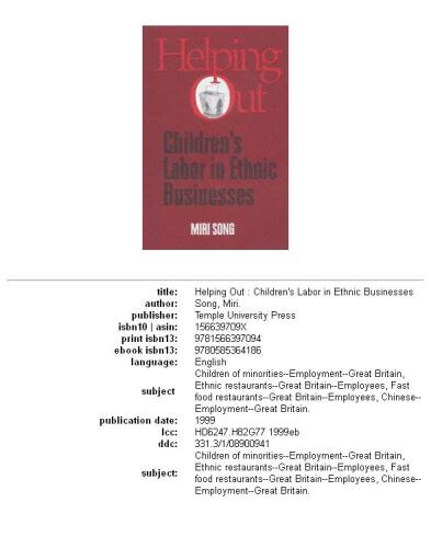 Helping out: children's labor in ethnic businesses