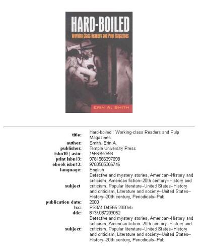 Hard-boiled: working-class readers and pulp magazines
