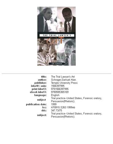 The Trial Lawyer's Art