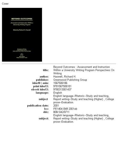 Beyond outcomes: assessment and instruction within a university writing program