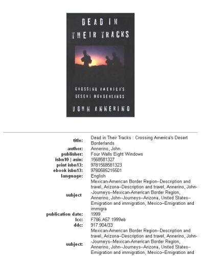 Dead in their tracks: crossing America's desert borderlands