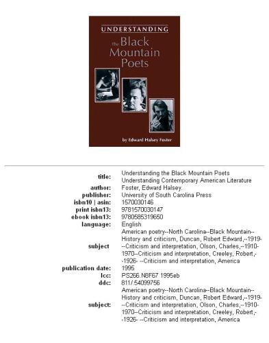 Understanding the Black mountain poets