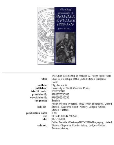 The chief justiceship of Melville W. Fuller, 1888-1910