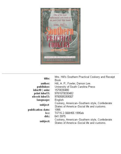 Mrs. Hill's southern practical cookery and receipt book