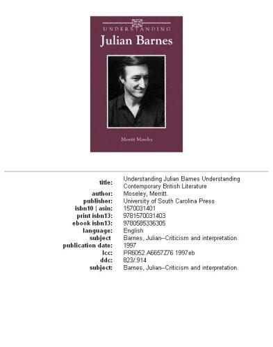 Understanding Julian Barnes