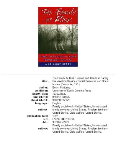 The family at risk: issues and trends in family preservation services