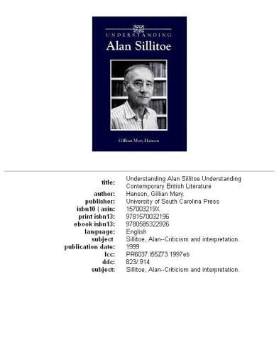 Understanding Alan Sillitoe