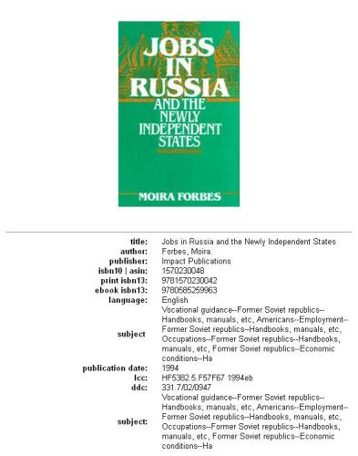 Jobs in Russia and the newly independent states