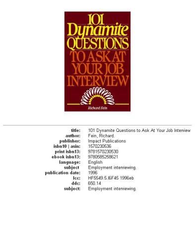 101 dynamite questions to ask at your job interview