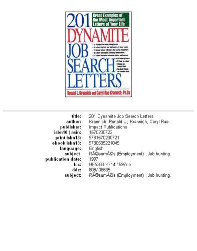 Two hundred one dynamite job search letters