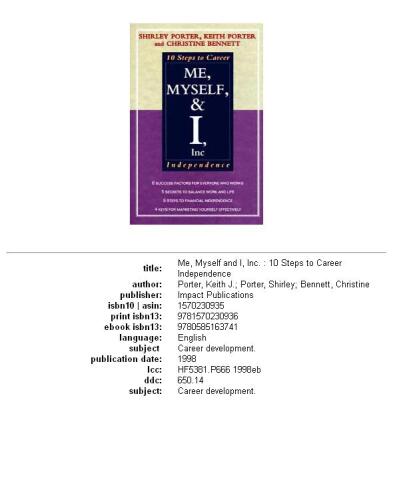 Me, myself and I, Inc: 10 steps to career independence