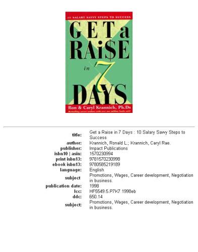 Get a Raise in 7 Days: 10 Salary Savvy Steps to Success