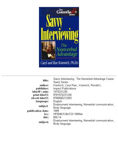 Savvy interviewing: the nonverbal advantage