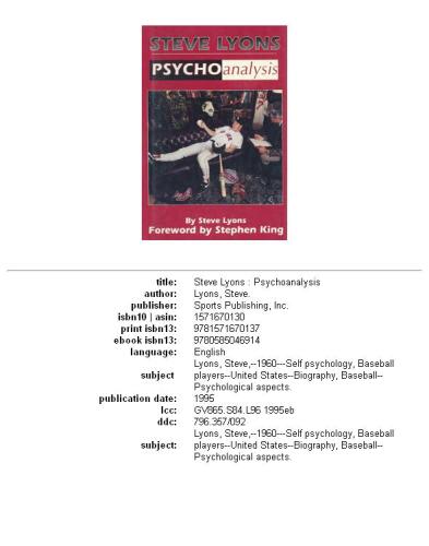 Steve Lyons: Psychoanalysis