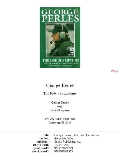 George Perles: The Ride of a Lifetime