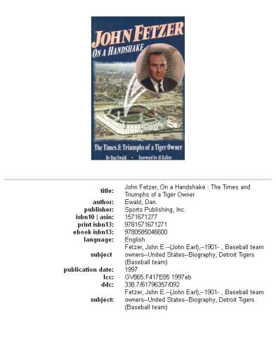 John Fetzer, on a handshake: the times and triumphs of a Tiger owner