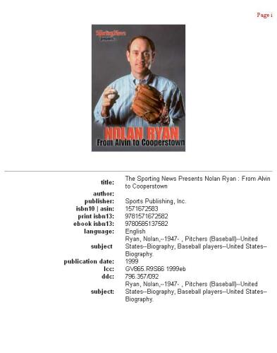 Nolan Ryan: From Alvin to Cooperstown