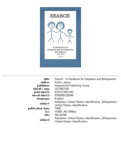 Search: a handbook for adoptees and birthparents