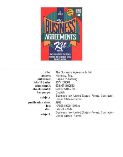 The business agreements kit