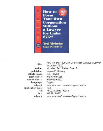 How to form your own corporation without a lawyer for under $75.00