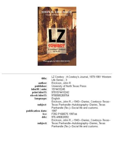 LZ cowboy: a cowboy's journal, 1979-1981