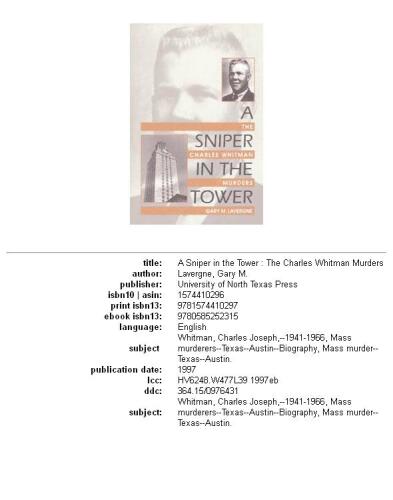 A sniper in the tower: the Charles Whitman mass murders