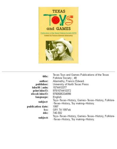 Texas toys and games