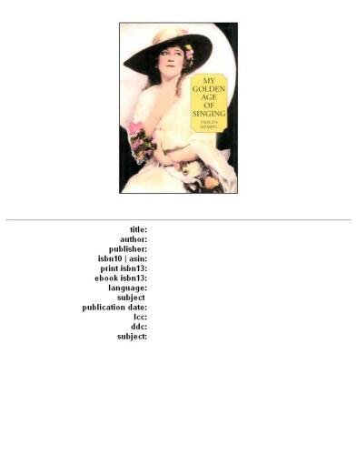 My golden age of singing