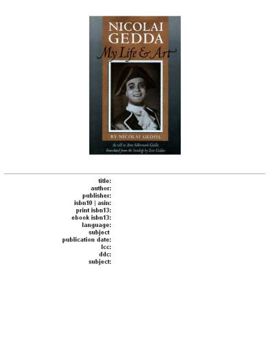 Nicolai Gedda: my life & art