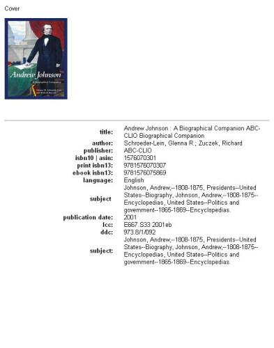 Andrew Johnson: a biographical companion