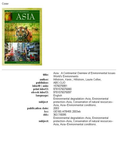 Asia: a continental overview of environmental issues