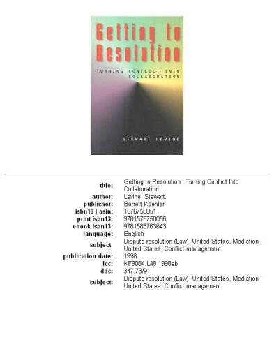 Getting to resolution: turning conflict into collaboration