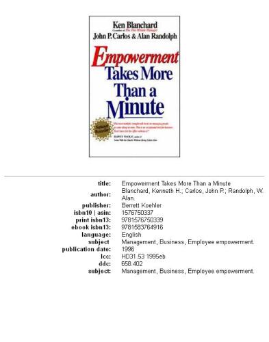 Empowerment Takes More Than a Minute