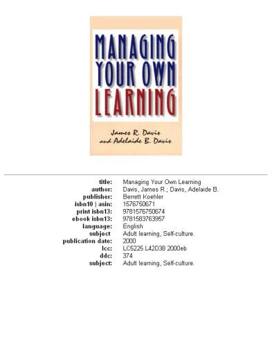 Managing Your Own Learning