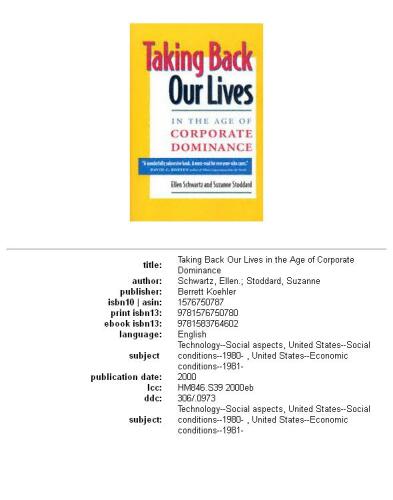 Taking back our lives in the age of corporate dominance